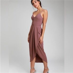 Lulu's Reinette Mauve Midi Dress